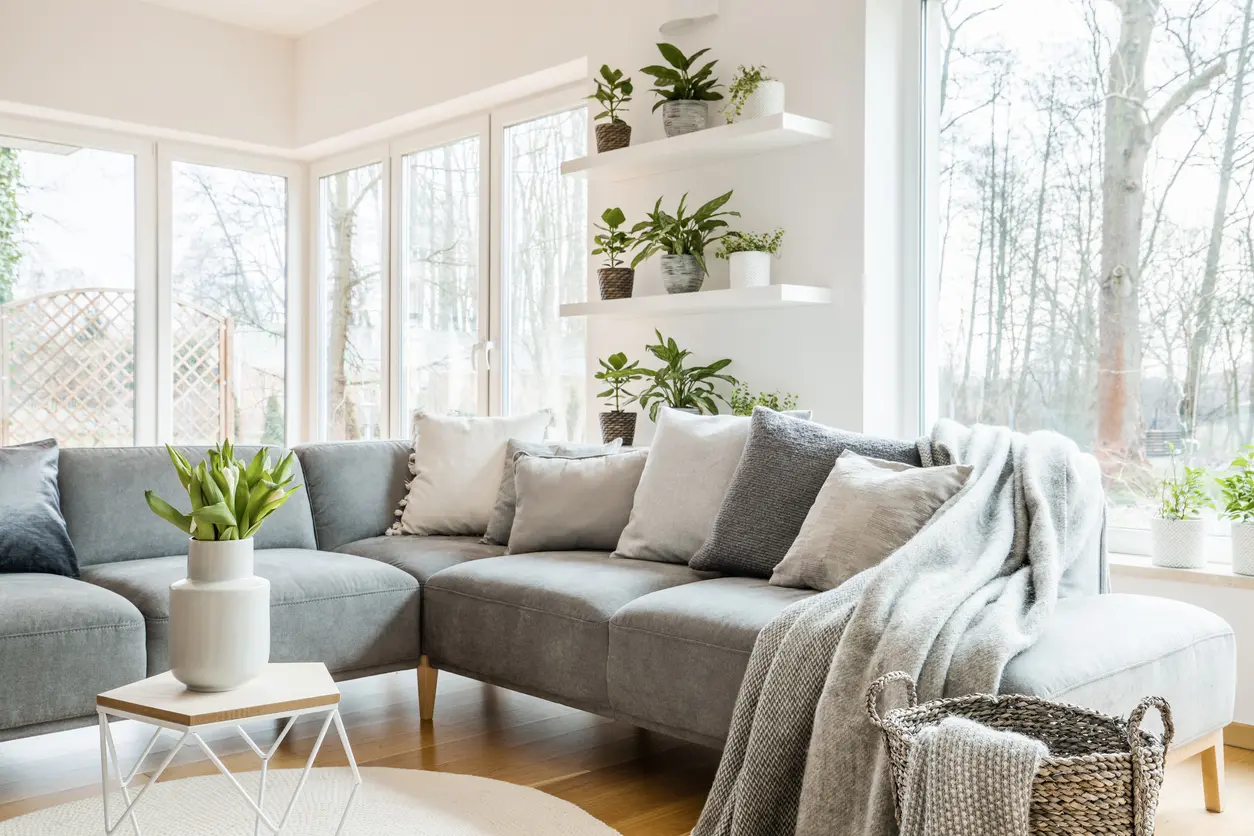 Bright and welcoming living room prepared for a conversation about home