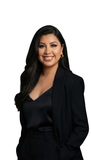 Stephanie J Mendoza wearing a black suit